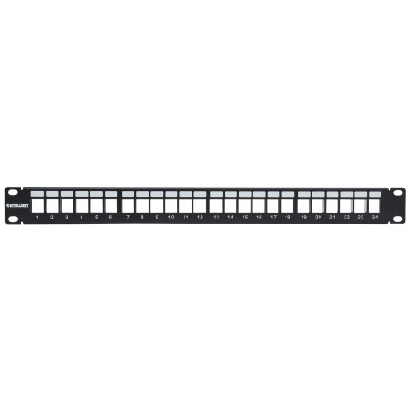 Pannello patch modulare senza frutti 24 posti I-KS PP-24S-BK