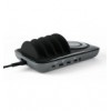 Docking Station USB 5 posti con Caricabatterie Wireless Removibile