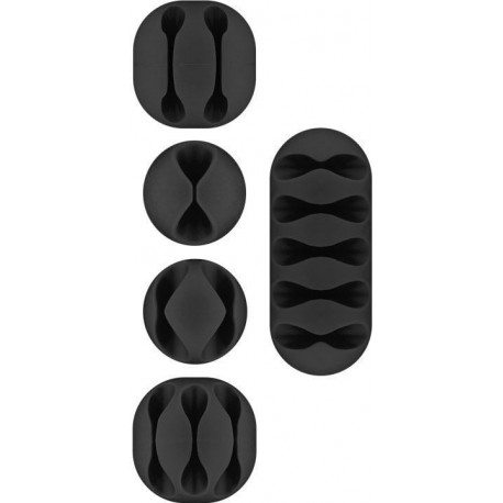 Clip Fermacavo Set da 5 pz Varie Misure Nero ISWT-CL-SET5BK