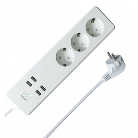 Multipresa Intelligente 3 Prese Schuko 4 USB Controllo Vocale