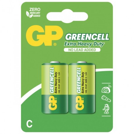 Blister 2 Batteria Greencell Zinco/Carbone Mezza Torcia C R14 IC-GP5563