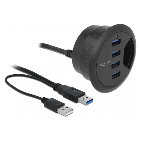 Hub USB 3.0 4 porte In-Desk Diametro 6 e 8 cm IUSB3-HUB604P