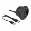 Hub USB 3.0 4 porte In-Desk Diametro 6 e 8 cm IUSB3-HUB604P