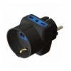 Adattatore Triplo Spina Schuko a Prese Bipasso con Schuko Nero