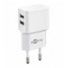 Caricatore da Muro 2 porte USB-A Slim Design 12W Bianco IPW-USB-224W