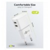 Caricatore da Muro 2 porte USB-A Slim Design 12W Bianco