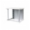 Armadio Rack 19'' a muro 16U sezione unica P.600mm Porta Grigliata Bianco