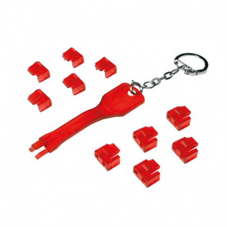 Blocca porte RJ45 rosso 10 serrature e 1 chiave IPW-KEYRJ-10LK