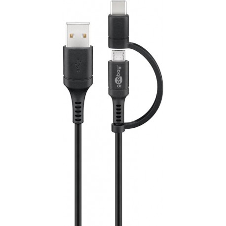 Cavo USB A / Micro B con Adattatore USB-C ICOC MUSB-USBC