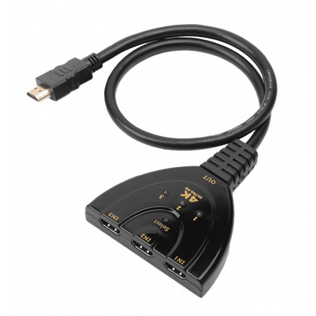 Switch HDMI™ 3x1 Pigtail 4K IDATA HDMI-3F30