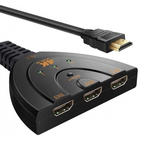 Switch HDMI™ 3x1 Pigtail 4K IDATA HDMI-3F30