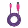 Cavo Micro USB Guaina Intrecciata USB/MicroUsb 1.8m Viola/Fucsia ICOC MUSB-A-018BPP