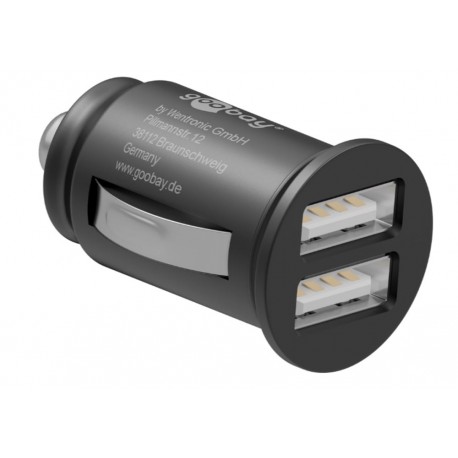 Caricatore Compatto da Auto 2 porte USB max.12W/2.4A Nero IUSB2-CAR4-2A2P