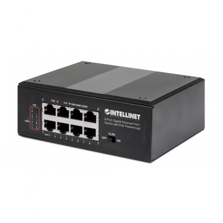 Switch Ethernet Gigabit 8 porte PoE+ con PoE Passante I-SWHUB 7GPU1PD