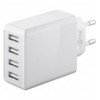 Caricatore da Muro USB a 4 vie 30W Bianco IPW-USB-4PA30WW