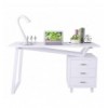 Scrivania per Computer con Tre Cassetti Bianco opaco effetto legno ICA-TB 3533W