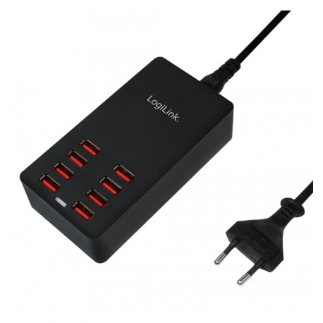 Caricatore da Tavolo a 8 porte USB 44W Nero IPW-USB-8P44W