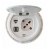 Presa da scrivania ad incasso con 2 prese USB e RJ45 con coperchio IUPS-PCP-81U2URJ