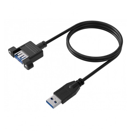 Cavo Prolunga USB 3.0 SuperSpeed A/A M/F da Pannello 1m Nero ICOC U3-AB-010-PNLE