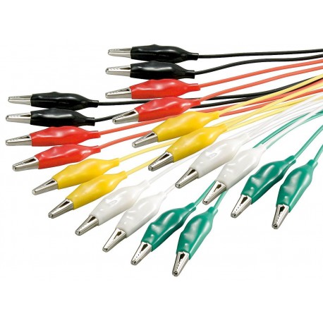 Kit Cavi di Prova Isolati Multicolore con morsetti a Coccodrillo I-CS-CABLE