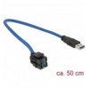 Modulo Keystone USB 3.0 A Maschio / Femmina 250° con Cavo ICOC U-AB-005-KEY