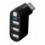 Mini Hub Rotante con 3 Porte USB 2.0 Nero