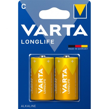 Blister 2 Batterie 1.5V Longlife Alcalina C Mezza Torcia IBT-KVT-CL2