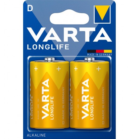 Blister 2 Batterie 1.5V Longlife Alcalina D Torcia IBT-KVT-DL2