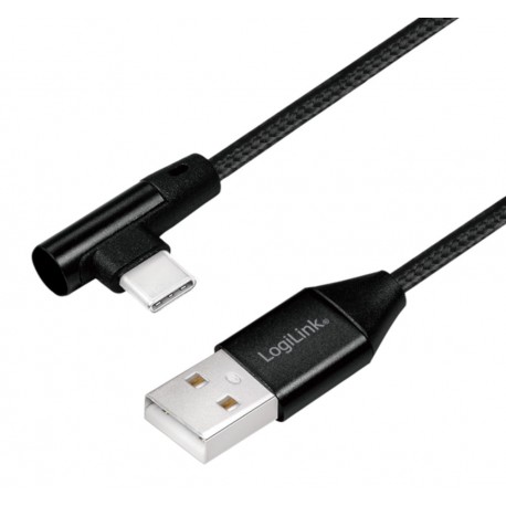 Cavo HighSpeed USB-C™ Maschio Angolato/USB-A Maschio Dritto 1m Nero ICOC U2-AC90-010B