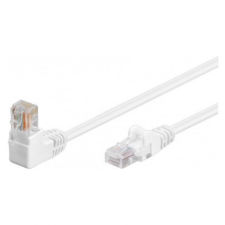 Cavo di rete Patch Connettore Angolato 90° CCA Cat. 5e UTP 5m Bianco ICOC U5EB-050-WHL