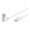 Cavo di rete Patch Connettore Angolato 90° CCA Cat. 5e UTP 5m Bianco ICOC U5EB-050-WHL