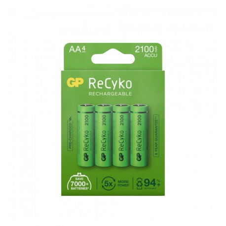 Blister 4 Batterie Ricaricabili AA Stilo 2100mAh GP ReCyko IC-GP201212
