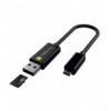 Cavo USB OTG Micro B / USB A con Lettore Micro SD/SDHC 26cm Nero