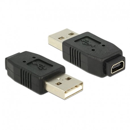 Adattatore Convertitore USB A Maschio a Mini B Femmina Nero IADAP USB-AM/5F