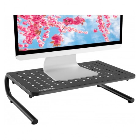 Stand Supporto da Scrivania per Monitor Notebook in Metallo 370mm Nero ICA-MS 059