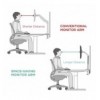 Supporto da Scrivania Monitor 17-32'' con Molla a Gas Bianco Silver Slim design 