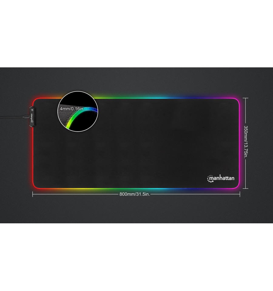 Tappetino per il Mouse RGB Gaming XL, 800 x 300 mm, con 14 Modalità di  Illuminazione, 7 colori LED, Antiscivolo, Tappetino per Mouse per Computer,  PC, gamer, Ingresso USB Extra : : Informatica