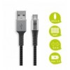 Cavo Micro USB Guaina Intrecciata USB2.0 A M/MicroB M 0,5m Nero/Silver