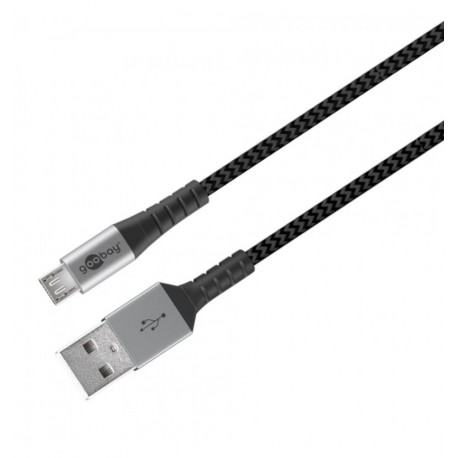 Cavo Micro USB Guaina Intrecciata USB2.0 A M/MicroB M 2 m Nero/Silver ICOC MUSB-020-TS