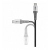 Cavo Micro USB Guaina Intrecciata USB2.0 A M/MicroB M 2 m Nero/Silver