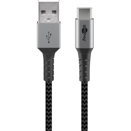 Cavo USB-C™ a USB A Connettori in Metallo e Rivestimento Tessuto 0