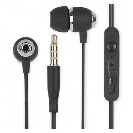 Cuffie Auricolari Audio 3.5 mm con Microfono Controllo Volume V5 Nero ICFT-253799