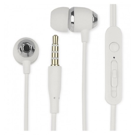 Cuffie Auricolari Audio 3.5 mm con Microfono Controllo Volume V5 Bianco ICFT-253805