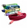 Cavo Flat USB AM a Micro USB M 1m Verde / Nero