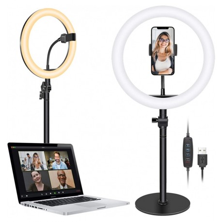 Luce LED Anello 25cm Regolazione Luminosità Stand Smartphone I-SMART-RING25