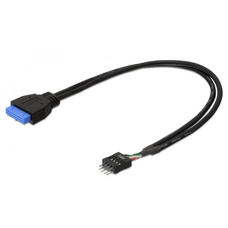 Cavo Interno USB3.0 19 pin Femmina / USB2.0 8 pin Maschio 30cm ICOC USBH-308P