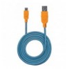 Cavo Micro USB Guaina Intrecciata USB2.0 A M/MicroB M 1m Blu/Arancione ICOC MUSB-A-010BBO
