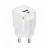 Caricabatterie GaN USB-A e USB-C™ Power Delivery 30W Ricarica Rapida Bianco IPW-USB-2P30W