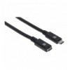 Cavo prolunga USB 3.2 Gen 2 SuperSpeed+ USB-C™ Maschio/Femmina 0,5m Nero