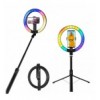 Luce LED 26RGB Anello ø25cm con Treppiede Estensibile Selfie Stick